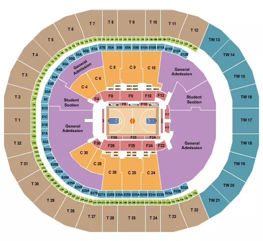 BASKETBALL W GA Seating Map Seating Chart