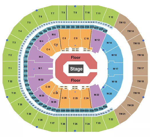 CENTER STAGE Seating Map Seating Chart