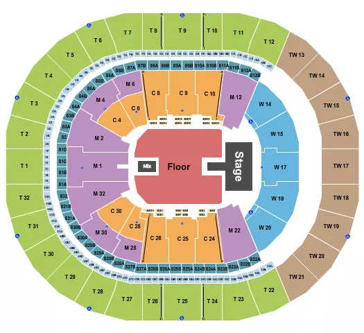 ENDSTAGE GA FLOOR W CATWALK Seating Map Seating Chart