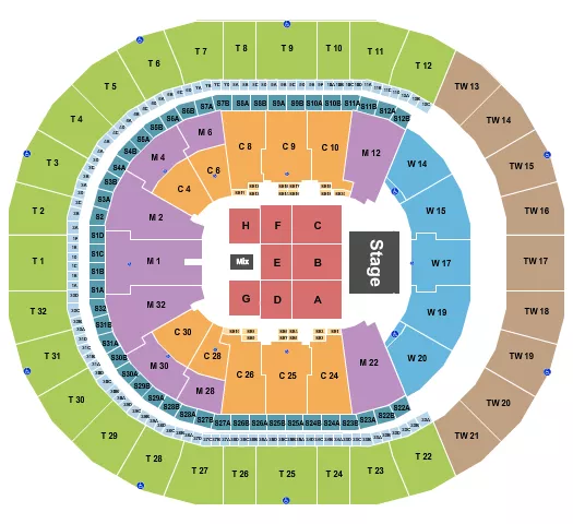 END STAGE Seating Map Seating Chart