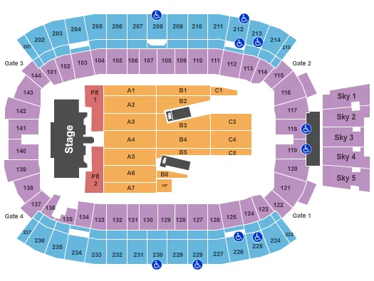 GUNS AND ROSES Seating Map Seating Chart