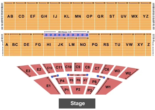 FOR KING AND COUNTRY Seating Map Seating Chart