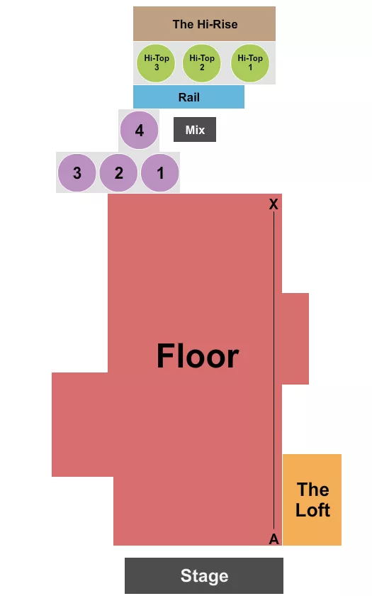ENDSTAGE RESERVED LOFT Seating Map Seating Chart