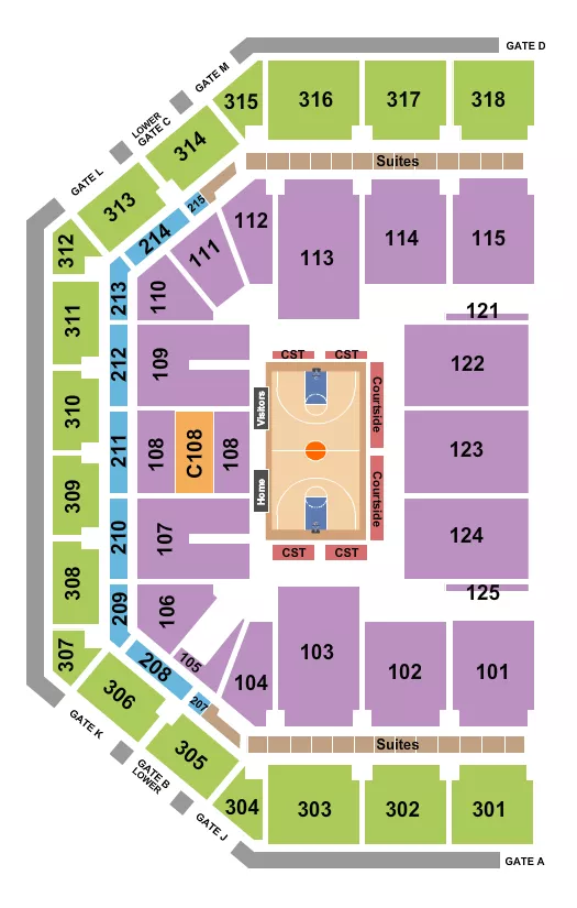 BASKETBALL Seating Map Seating Chart
