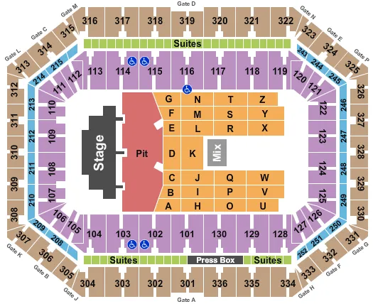 BRUCE SPRINGSTEEN Seating Map Seating Chart