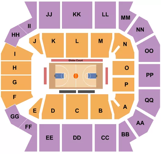 BASKETBALL GLOBETROTTERS Seating Map Seating Chart