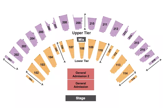 ENDSTAGE GA FLOOR Seating Map Seating Chart