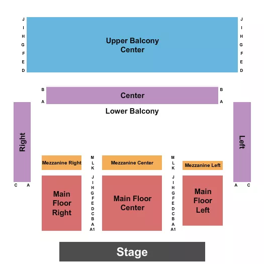 JAQUA CONCERT HALL SHEDD INSTITUTE MF BALCONY Seating Map Seating Chart
