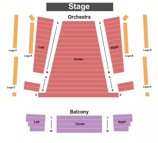 JEANNE PETER LOUGHEED PERFORMING ARTS CENTRE END STAGE Seating Map Seating Chart
