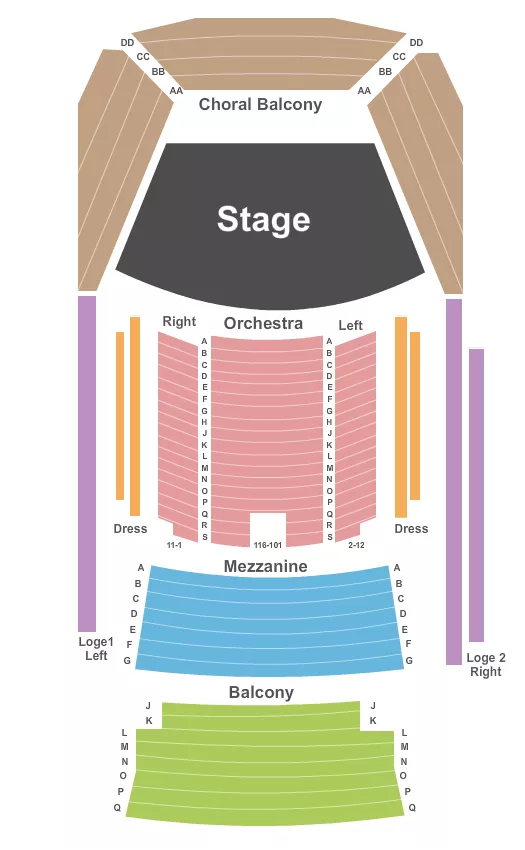 END STAGE Seating Map Seating Chart