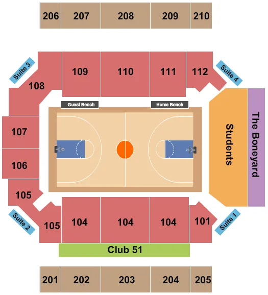 BASKETBALL Seating Map Seating Chart