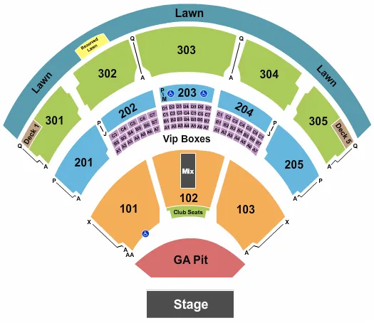 ENDSTAGE PIT Seating Map Seating Chart