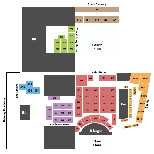 JIMMYS JAZZ BLUES CLUB ENDSTAGE Seating Map Seating Chart