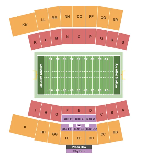 FOOTBALL Seating Map Seating Chart