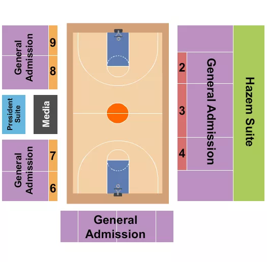 JOHN A DASKALAKIS ATHLETIC CENTER WRESTLING Seating Map Seating Chart