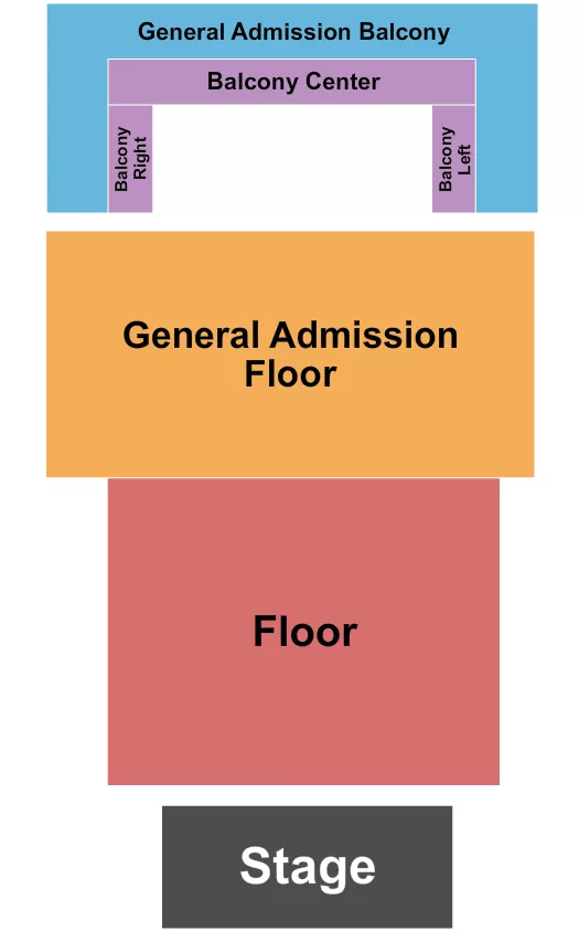 JOHN JAMES AND CLARA KNIGHT STAGE ENDSTAGE RSV W GA FLOOR Seating Map Seating Chart