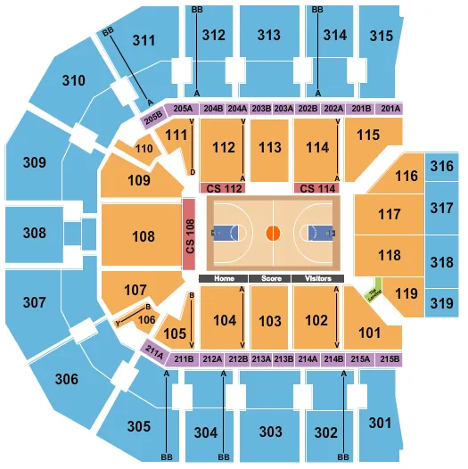 BASKETBALL 2 Seating Map Seating Chart