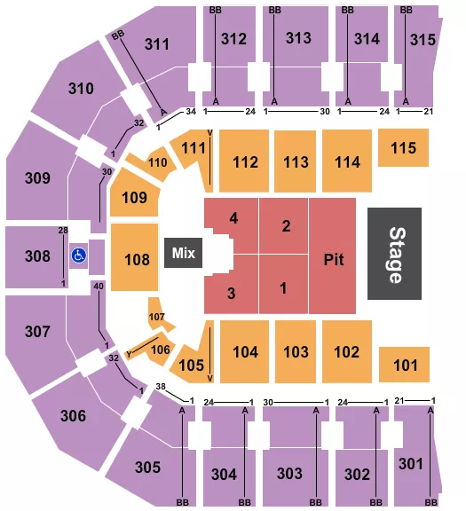 ENDSTAGE GA PIT Seating Map Seating Chart