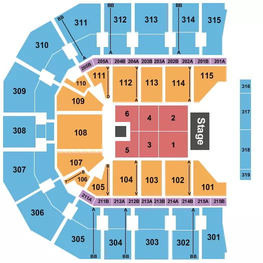 JEFF DUNHAM 2025 Seating Map Seating Chart