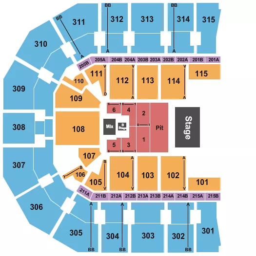 MUMFORD SONS Seating Map Seating Chart
