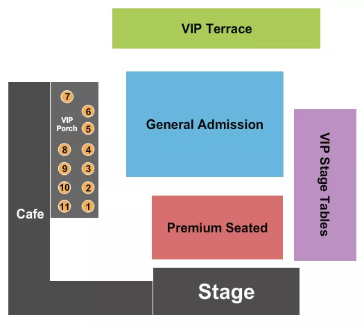 JOHN T FLOORE COUNTRY STORE ENDSTAGE 3 Seating Map Seating Chart