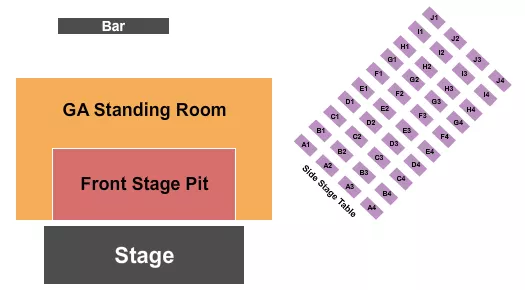 JOHNNYS STEAKS BAR BE QUE SALADO ENDSTAGE FRONT STAGE PIT Seating Map Seating Chart