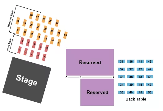 JOHNNYS STEAKS BAR BE QUE SALADO ENDSTAGE TABLES 4 Seating Map Seating Chart