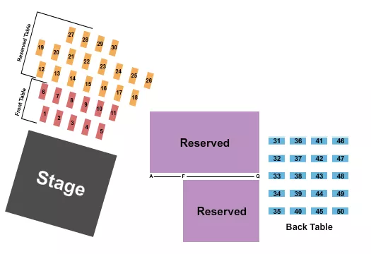 JOHNNYS STEAKS BAR BE QUE SALADO ENDSTAGE TABLES 5 Seating Map Seating Chart