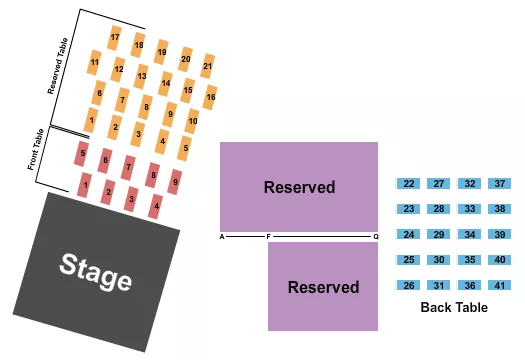 JOHNNYS STEAKS BAR BE QUE SALADO ENDSTAGE TABLES Seating Map Seating Chart