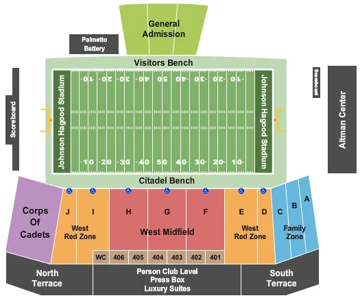 FOOTBALL Seating Map Seating Chart