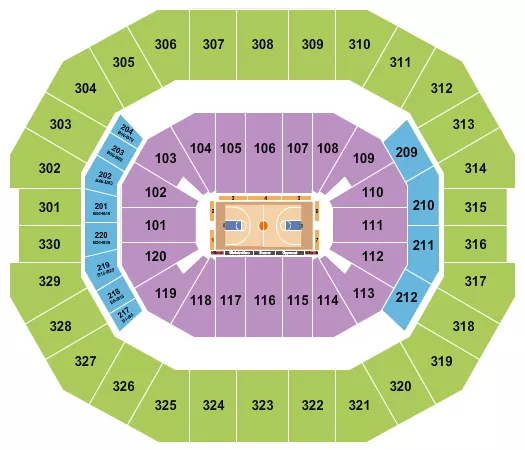 KFC YUM CENTER BASKETBALL GLOBETROTTERS Seating Map Seating Chart