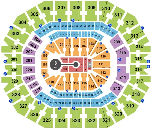 KFC YUM CENTER BRANDON LAKE Seating Map Seating Chart