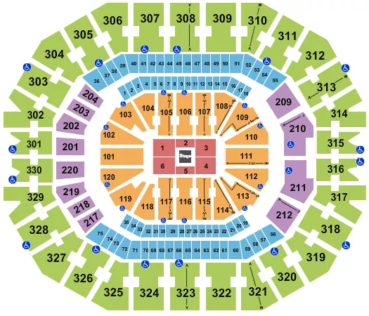KFC YUM CENTER CENTER STAGE 2 Seating Map Seating Chart