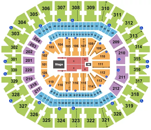 KFC YUM CENTER ELEVATION WORSHIP Seating Map Seating Chart
