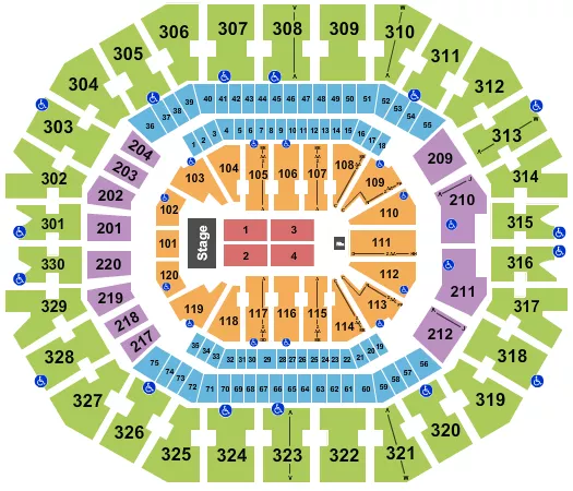 KFC YUM CENTER ENDSTAGE 5 Seating Map Seating Chart