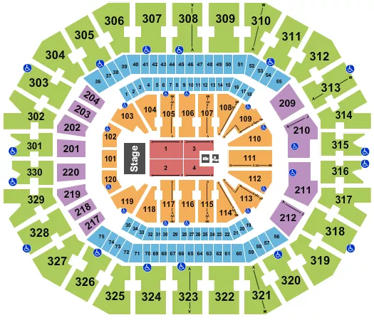 KFC YUM CENTER PENTATONIX Seating Map Seating Chart