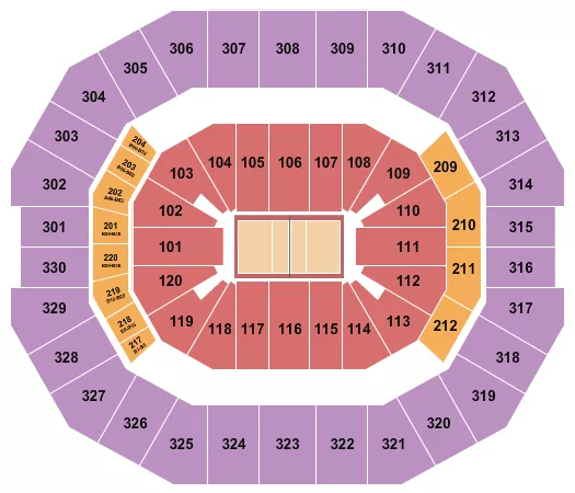 KFC YUM CENTER VOLLEYBALL Seating Map Seating Chart