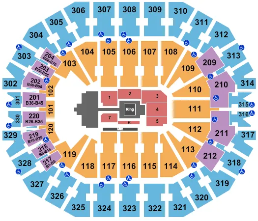 KFC YUM CENTER WWE 2 Seating Map Seating Chart