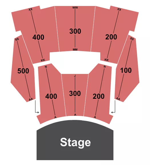 K LOVE CENTER ENDSTAGE Seating Map Seating Chart
