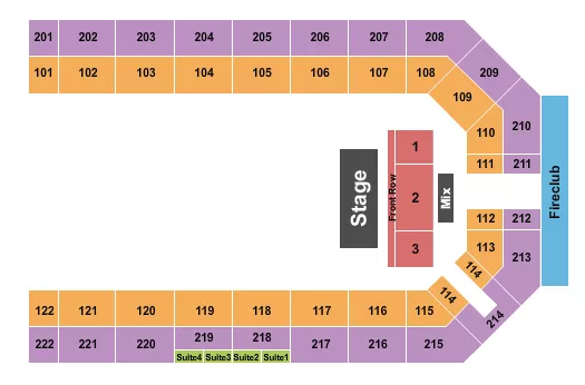 KANSAS STAR EVENT CENTER ARENA QUARTER HOUSE 2 Seating Map Seating Chart