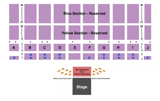 ENDSTAGE RESERVED PARTY PIT PATIO 2 Seating Map Seating Chart