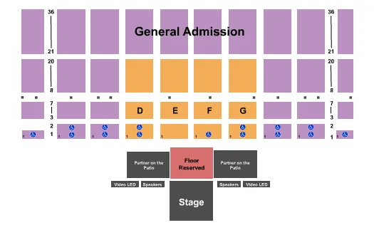 ENDSTAGE RESERVED PIT Seating Map Seating Chart