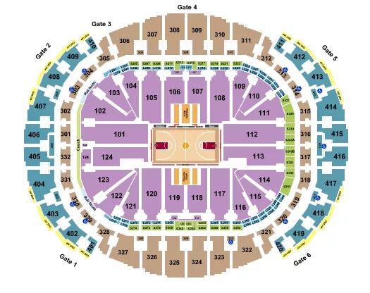 BASKETBALL ROWS Seating Map Seating Chart