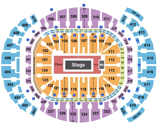 CENTER STAGE 1 Seating Map Seating Chart