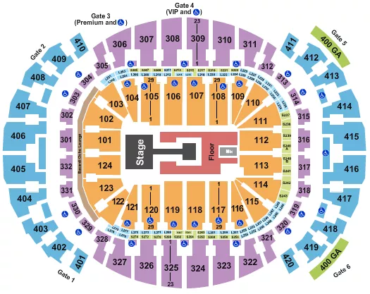 DUA LIPA Seating Map Seating Chart
