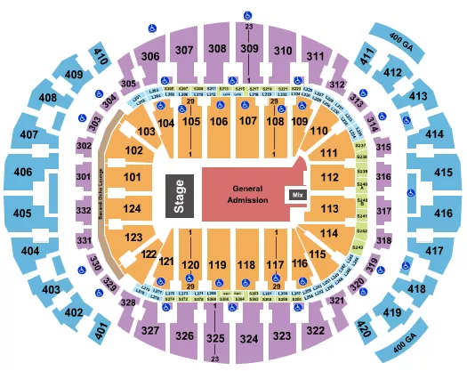 ENDSTAGE FLOOR GA 2 Seating Map Seating Chart
