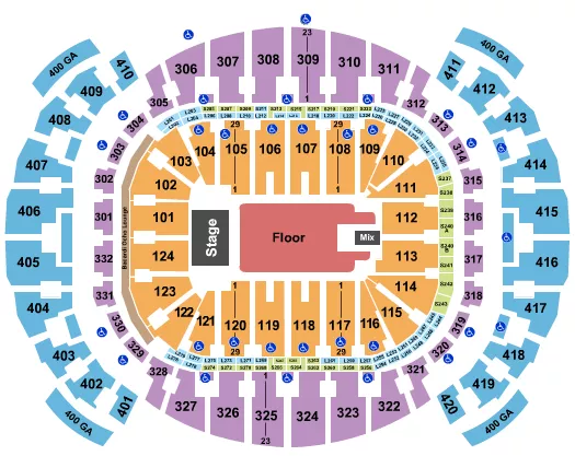 ENDSTAGE GA FLOOR 3 Seating Map Seating Chart