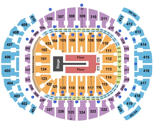 FLORENCE AND THE MACHINE Seating Map Seating Chart