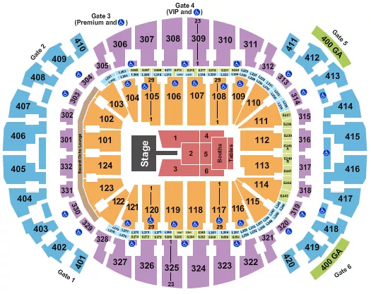 MARY J BLIGE Seating Map Seating Chart