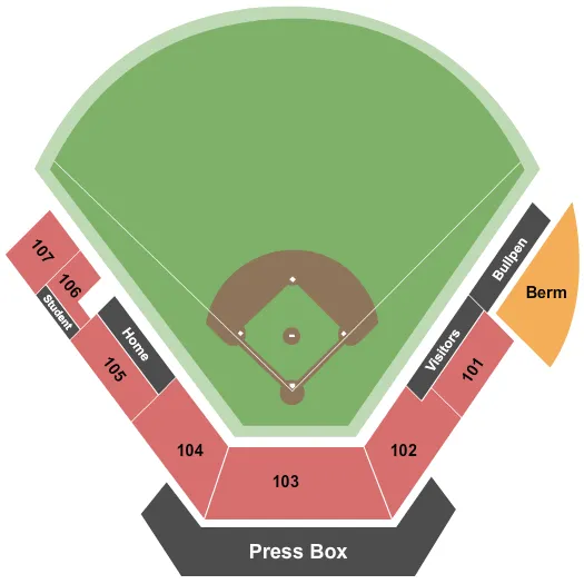 BASEBALL Seating Map Seating Chart